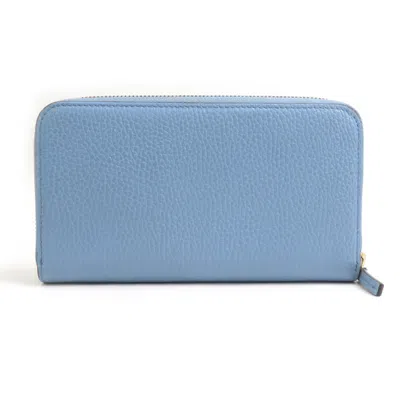 Pre-owned Gucci Light Blue Leather Long Wallet (bi-fold) ()