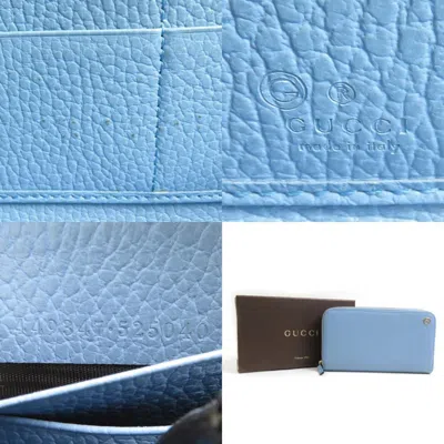 Pre-owned Gucci Light Blue Leather Long Wallet (bi-fold) ()