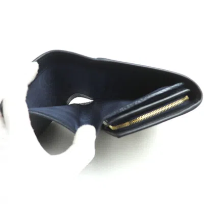 Pre-owned Gucci Navy Leather Gg Supreme Wallet (bi-fold) () In Blue