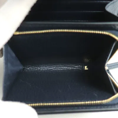 Pre-owned Gucci Navy Leather Gg Supreme Wallet (bi-fold) () In Blue