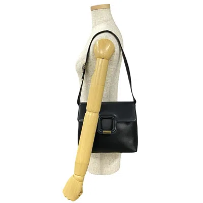 Pre-owned Gucci Navy Leather Pochette Shoulder Bag () In Blue