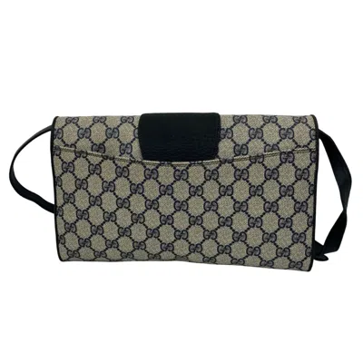 Pre-owned Gucci Navy Leather Pvc Pochette Shoulder Bag () In Blue