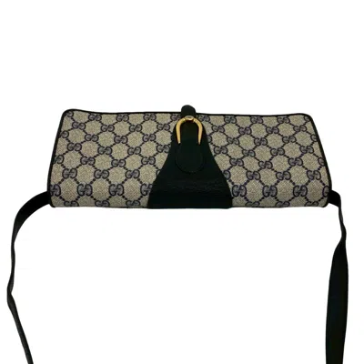 Pre-owned Gucci Navy Leather Pvc Pochette Shoulder Bag () In Blue