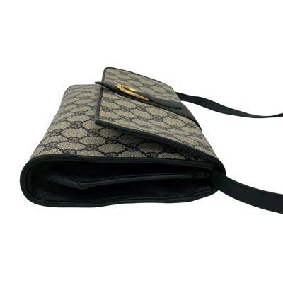 Pre-owned Gucci Navy Leather Pvc Pochette Shoulder Bag () In Blue