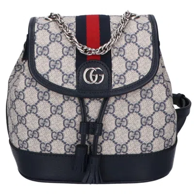 Pre-owned Gucci Navy Pvc Backpack () In Blue