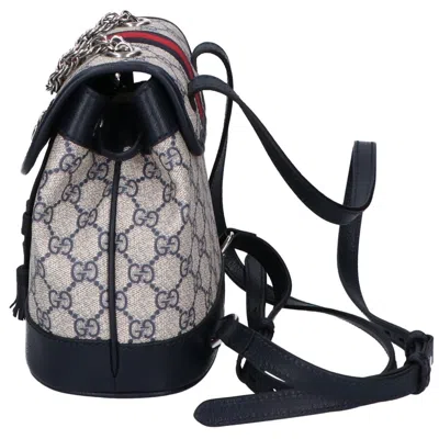 Pre-owned Gucci Navy Pvc Backpack () In Blue