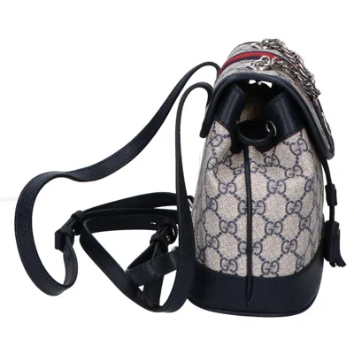 Pre-owned Gucci Navy Pvc Backpack () In Blue