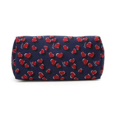 Pre-owned Gucci Navy Red Color Canvas Leather Tote Bag ()