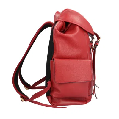 Pre-owned Gucci Navy Red Color Leather Backpack ()