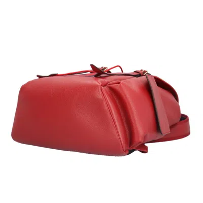 Pre-owned Gucci Navy Red Color Leather Backpack ()