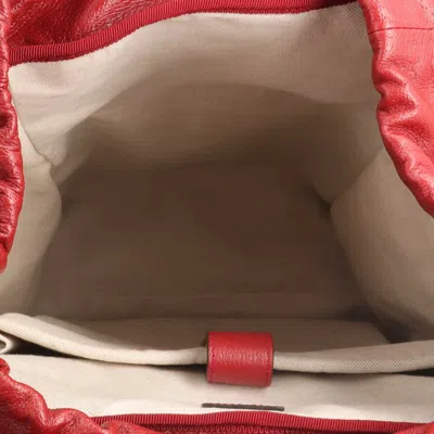 Pre-owned Gucci Navy Red Color Leather Backpack ()