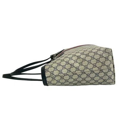 Pre-owned Gucci Navy Red Color Leather Pvc Handbag Shoulder Bag Tote Bag ()