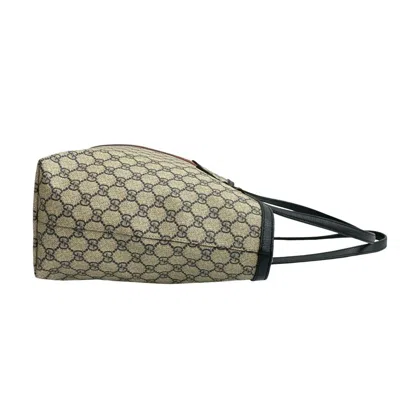 Pre-owned Gucci Navy Red Color Leather Pvc Handbag Shoulder Bag Tote Bag ()