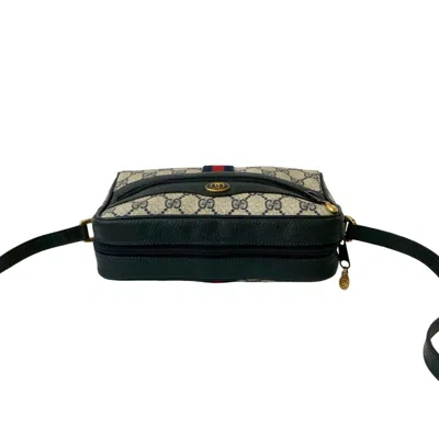 Pre-owned Gucci Navy Red Color Leather Pvc Pochette Shoulder Bag ()
