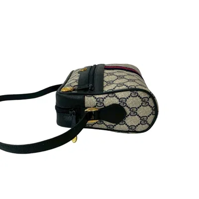 Pre-owned Gucci Navy Red Color Leather Pvc Pochette Shoulder Bag ()