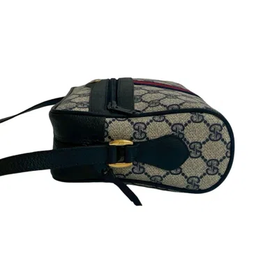 Pre-owned Gucci Navy Red Color Leather Pvc Pochette Shoulder Bag ()