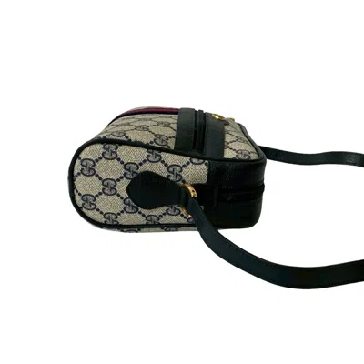 Pre-owned Gucci Navy Red Color Leather Pvc Pochette Shoulder Bag ()