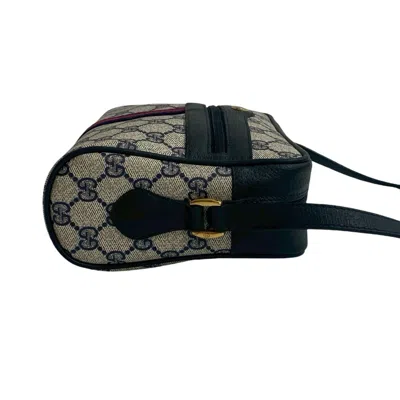 Pre-owned Gucci Navy Red Color Leather Pvc Pochette Shoulder Bag ()