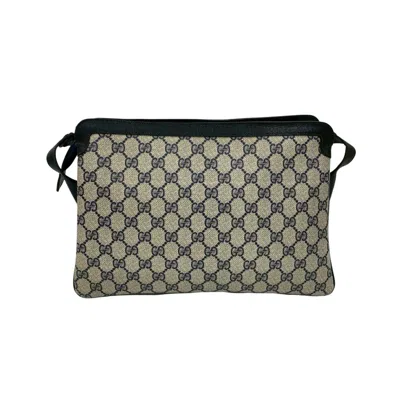 Pre-owned Gucci Navy Red Color Leather Pvc Shoulder Bag ()