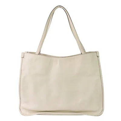 Pre-owned Gucci Off-white Leather Tote Bag ()