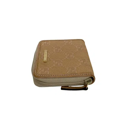 Pre-owned Gucci Pink Canvas Leather Coin Purse/coin Case ()
