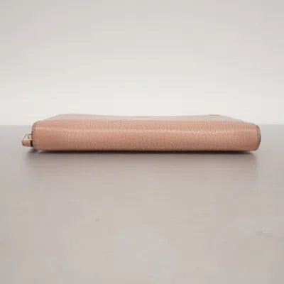 Pre-owned Gucci Pink Leather Long Wallet (bi-fold) ()