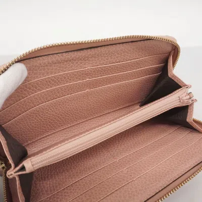 Pre-owned Gucci Pink Leather Long Wallet (bi-fold) ()