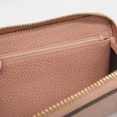 Pre-owned Gucci Pink Leather Long Wallet (bi-fold) ()