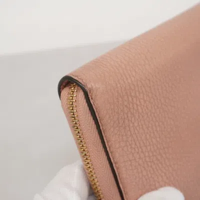 Pre-owned Gucci Pink Leather Long Wallet (bi-fold) ()