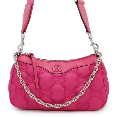 Pre-owned Gucci Pink Nylon Leather Shoulder Bag ()