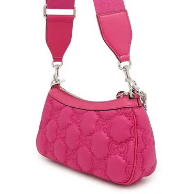 Pre-owned Gucci Pink Nylon Leather Shoulder Bag ()