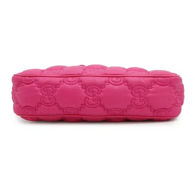 Pre-owned Gucci Pink Nylon Leather Shoulder Bag ()