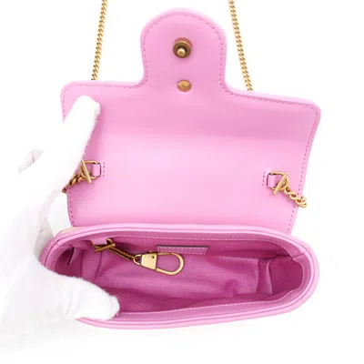 Pre-owned Gucci Pink Yellow Canvas Shoulder Bag ()