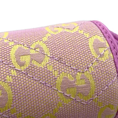 Pre-owned Gucci Pink Yellow Canvas Shoulder Bag ()