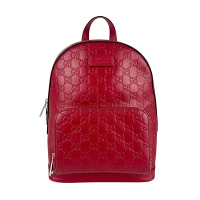Pre-owned Gucci Red Color Leather Backpack ()