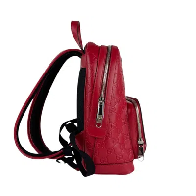 Pre-owned Gucci Red Color Leather Backpack ()
