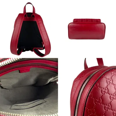 Pre-owned Gucci Red Color Leather Backpack ()
