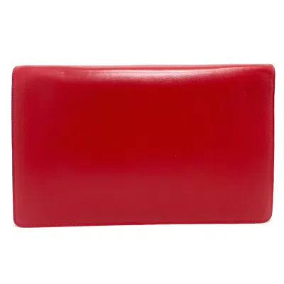 Pre-owned Gucci Red Color Leather Clutch Bag Shoulder Bag ()