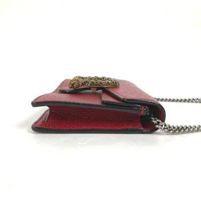 Pre-owned Gucci Red Color Leather Clutch Bag Pouch Shoulder Bag ()
