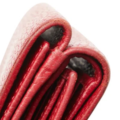 Pre-owned Gucci Red Color Leather Wallet (tri-fold) ()