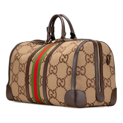 Pre-owned Gucci Sherry Line Brown Canvas Leather Boston Bag Shoulder Bag ()