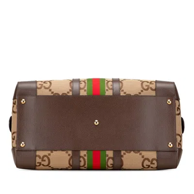 Pre-owned Gucci Sherry Line Brown Canvas Leather Boston Bag Shoulder Bag ()