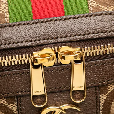 Pre-owned Gucci Sherry Line Brown Canvas Leather Boston Bag Shoulder Bag ()