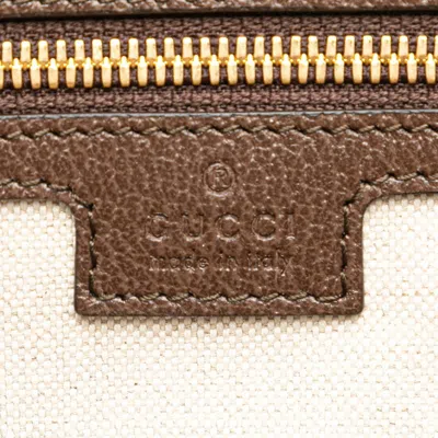 Pre-owned Gucci Sherry Line Brown Canvas Leather Boston Bag Shoulder Bag ()