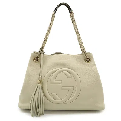 Pre-owned Gucci White Leather Shoulder Bag Tote Bag ()