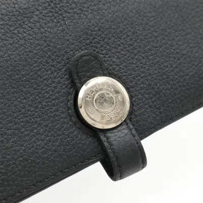 Pre-owned Hermes Ardoise Dark Gray Togo Leather Long Wallet (bi-fold) ()