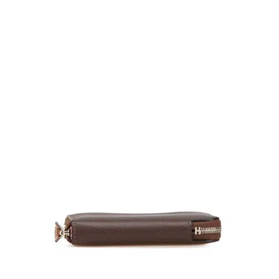 Pre-owned Hermes Azap Brown Evercalf Leather Wallet (bi-fold) ()