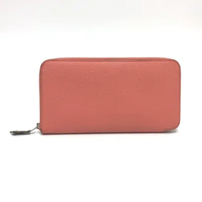 Pre-owned Hermes Azap Pink Epsom Leather Long Wallet (bi-fold) ()