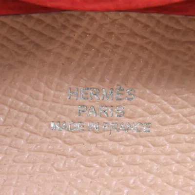 Pre-owned Hermes Bastia Rose Eglantine Epsom Leather Coin Purse/coin Case ()