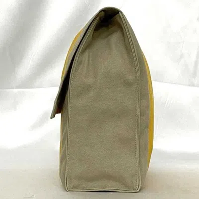 Pre-owned Hermes Beige Yellow Cotton Canvas Clutch Bag Pouch () In Multi